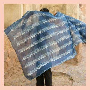 Printed muslin cloth as draping fabric