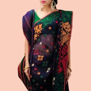 Matka Muslin Jamdani Saree