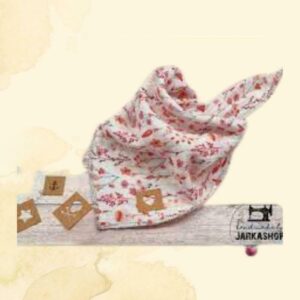 Jarkashop Muslin triangular scarf "Flower pink" (etsy)