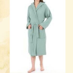 Destinyhometex- Gray Cotton Gauze Bathrobe