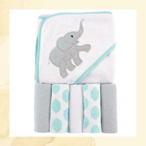 Luvable Friends Unisex Baby Hooded Towel with Five Washcloths
