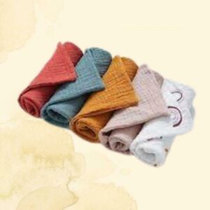 SwaddledInGrace Set of 5 Cotton Double Gauze Baby Washcloths