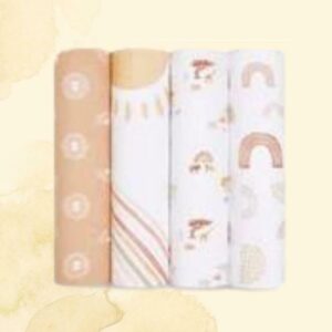 Keep Rising BOUTIQUE COTTON MUSLIN SWADDLES 4 PACK