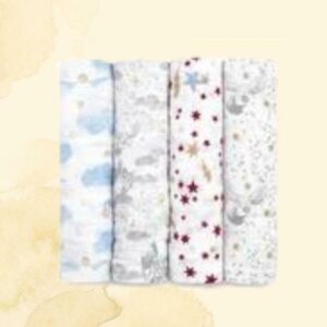 Harry Potter Iconic BOUTIQUE COTTON MUSLIN SWADDLES 4 PACK