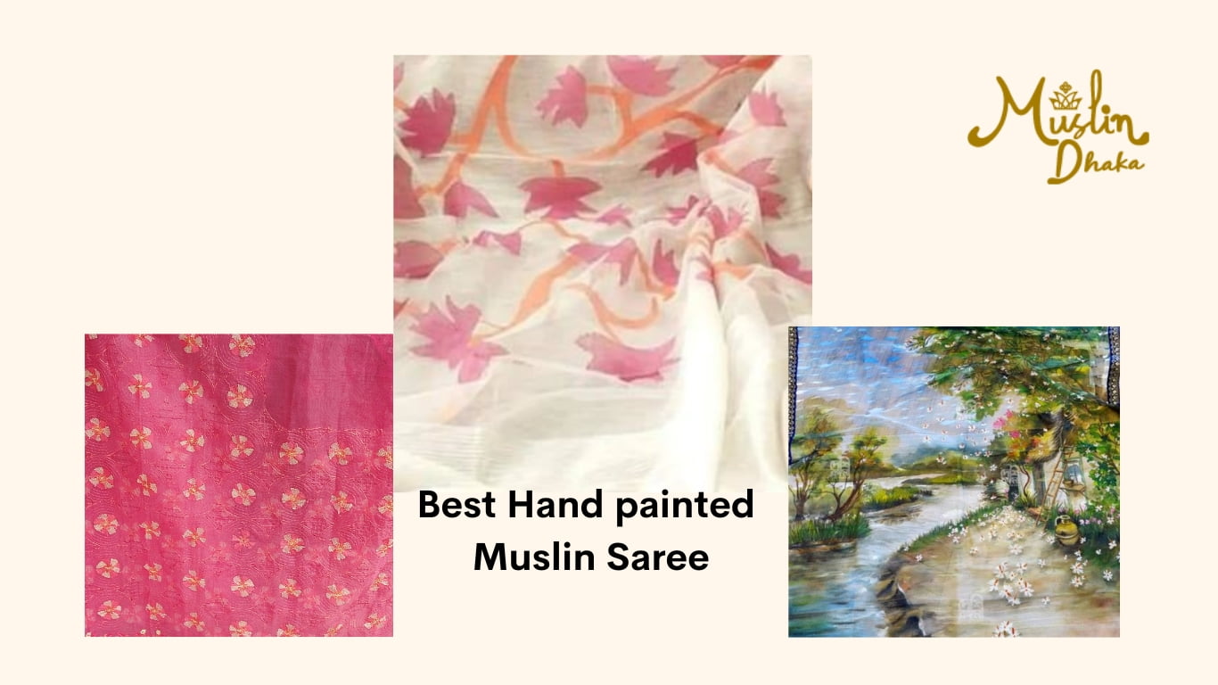 Best Hand painted Muslin Saree Best hand painted muslin saree