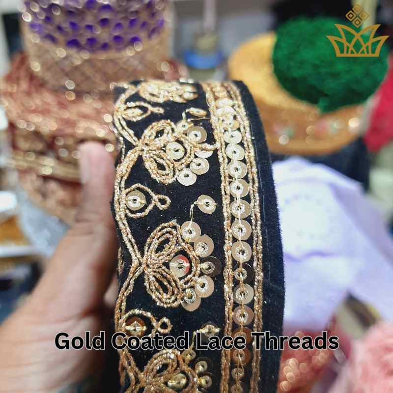 Gold Threaded Lace Fabric