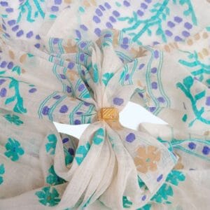 Dhaka Muslin Scarf with Paste Golden Pattern
