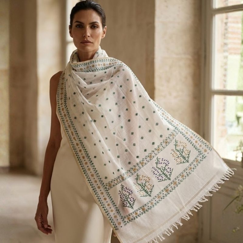 Designer Dhaka Muslin Shawl