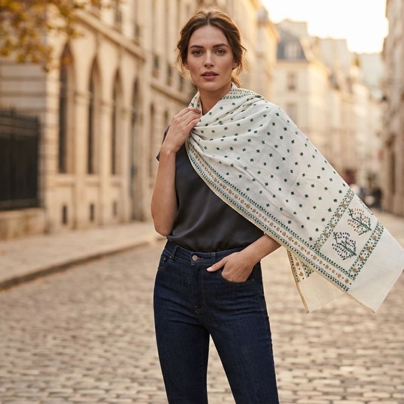 Royal Dhaka Muslin Scarf